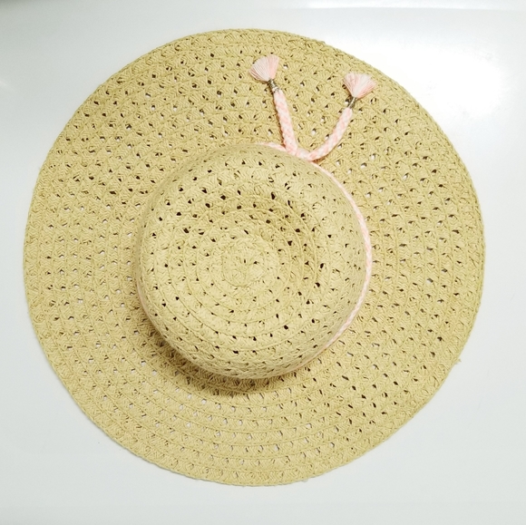 Carter's Floppy Brim Natural Straw Summer Fashion Hat 2t-4t - Picture 3 of 8